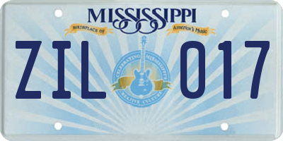 MS license plate ZIL017