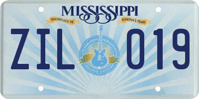 MS license plate ZIL019
