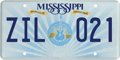 MS license plate ZIL021