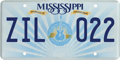 MS license plate ZIL022