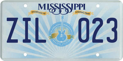MS license plate ZIL023