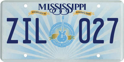 MS license plate ZIL027