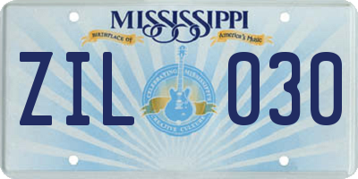 MS license plate ZIL030