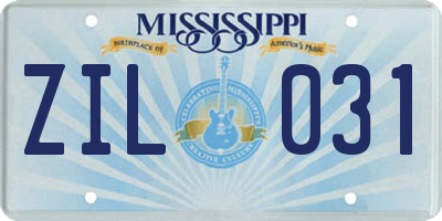 MS license plate ZIL031
