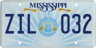 MS license plate ZIL032