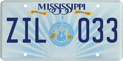 MS license plate ZIL033