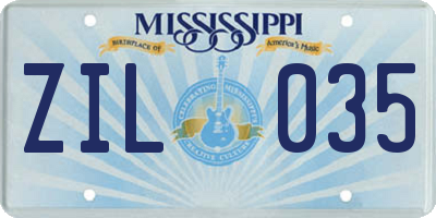 MS license plate ZIL035