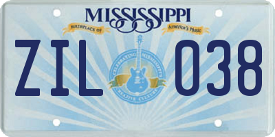 MS license plate ZIL038