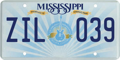 MS license plate ZIL039