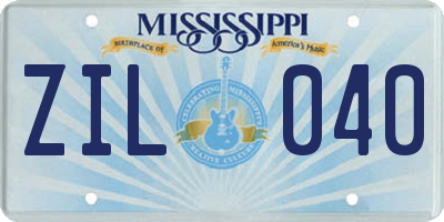 MS license plate ZIL040