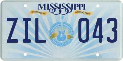 MS license plate ZIL043