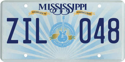 MS license plate ZIL048