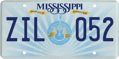 MS license plate ZIL052