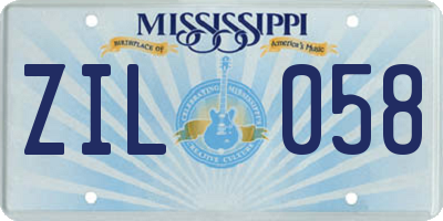 MS license plate ZIL058