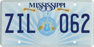 MS license plate ZIL062