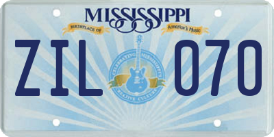 MS license plate ZIL070