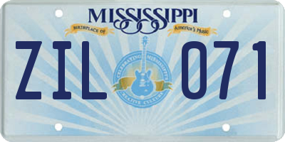 MS license plate ZIL071