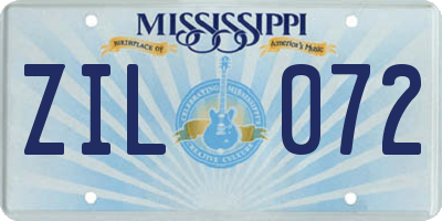 MS license plate ZIL072