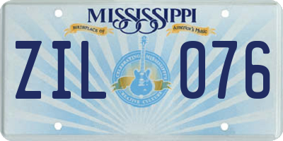 MS license plate ZIL076