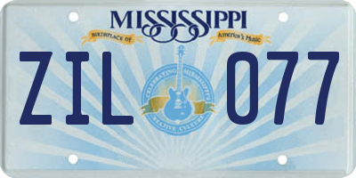 MS license plate ZIL077