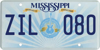 MS license plate ZIL080