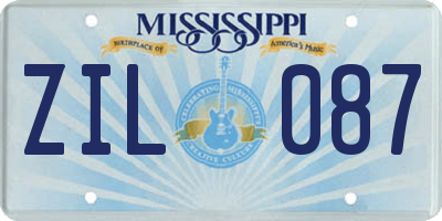 MS license plate ZIL087