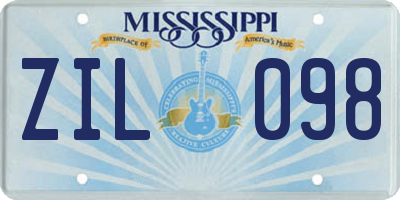 MS license plate ZIL098