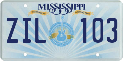 MS license plate ZIL103