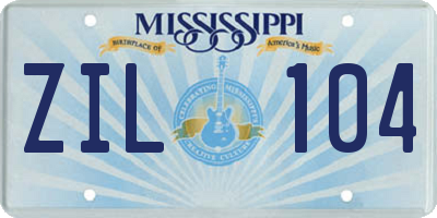MS license plate ZIL104