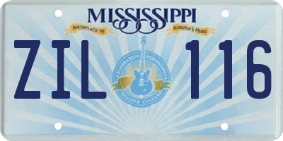 MS license plate ZIL116