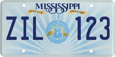 MS license plate ZIL123