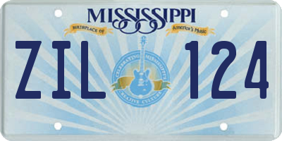 MS license plate ZIL124