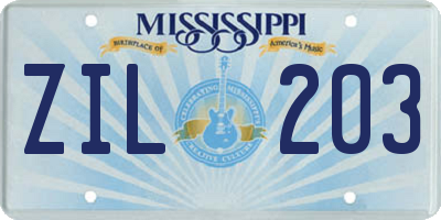 MS license plate ZIL203