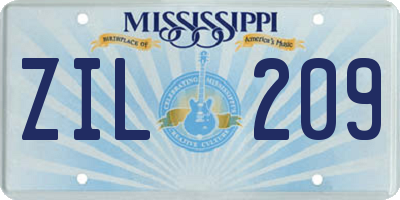 MS license plate ZIL209