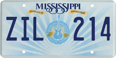 MS license plate ZIL214