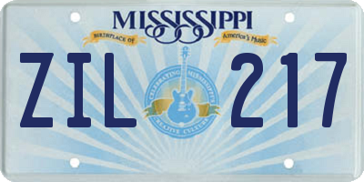 MS license plate ZIL217