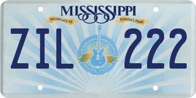 MS license plate ZIL222