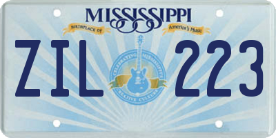MS license plate ZIL223