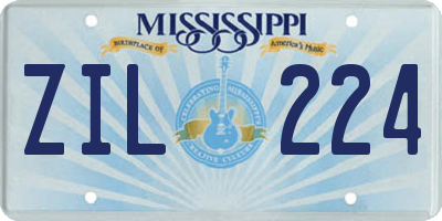 MS license plate ZIL224