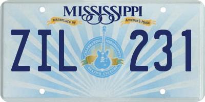 MS license plate ZIL231