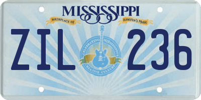 MS license plate ZIL236