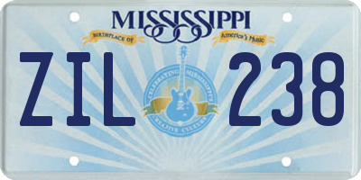 MS license plate ZIL238