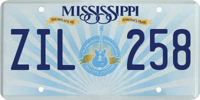 MS license plate ZIL258