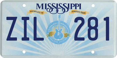 MS license plate ZIL281