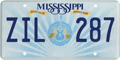 MS license plate ZIL287