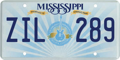 MS license plate ZIL289