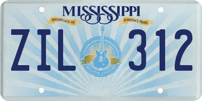 MS license plate ZIL312