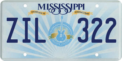 MS license plate ZIL322