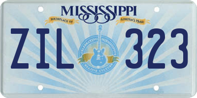 MS license plate ZIL323