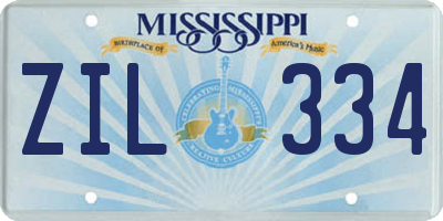 MS license plate ZIL334